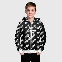 Толстовка на молнии детская Doom off black, цвет: 3D-белый — фото 2