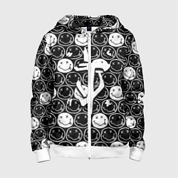 Толстовка на молнии детская Doom x nirvana pattern, цвет: 3D-белый
