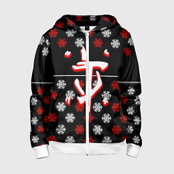 Детская толстовка на молнии Doom winter pattern steel