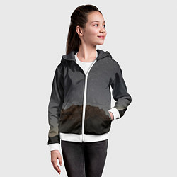 Толстовка на молнии детская Массив Метеген под звездами, цвет: 3D-белый — фото 2