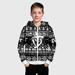Толстовка на молнии детская Doom x elders scrolls pattern, цвет: 3D-белый — фото 2