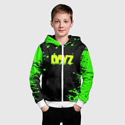 Толстовка на молнии детская Dayz кислотное краски логотип, цвет: 3D-белый — фото 2