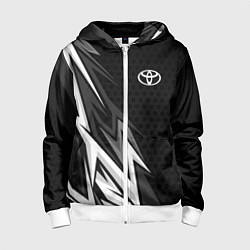 Толстовка на молнии детская Toyota - монохром, цвет: 3D-белый