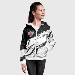 Толстовка на молнии детская Федерация бокса России - белый затертый, цвет: 3D-белый — фото 2