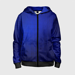 Толстовка на молнии детская Синий с затемнением текстура, цвет: 3D-черный