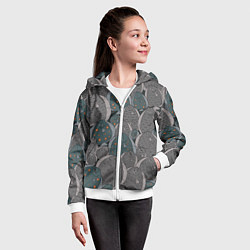 Толстовка на молнии детская Камбала паттерн, цвет: 3D-белый — фото 2