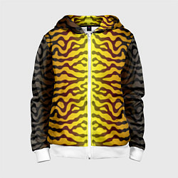 Толстовка на молнии детская Скумбрия желтая, цвет: 3D-белый