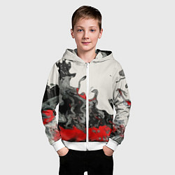Толстовка на молнии детская Разводы краски, цвет: 3D-белый — фото 2