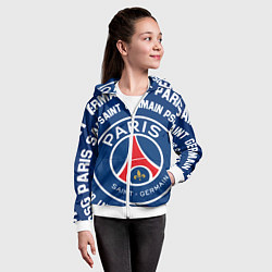 Толстовка на молнии детская ПСЖ надписи по кругу, цвет: 3D-белый — фото 2