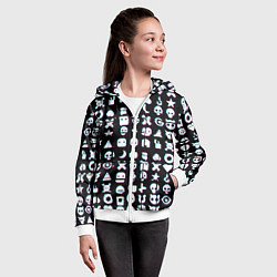 Толстовка на молнии детская Любовь смерть и роботы глитч, цвет: 3D-белый — фото 2