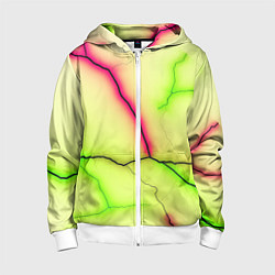 Толстовка на молнии детская Multicolored lightning, цвет: 3D-белый