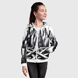 Толстовка на молнии детская American metropolis, цвет: 3D-белый — фото 2