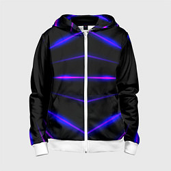Детская толстовка на молнии Color black neon stripes