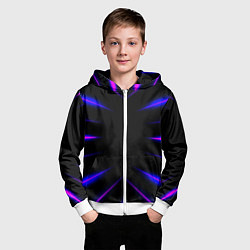 Толстовка на молнии детская Color black neon neon, цвет: 3D-белый — фото 2
