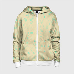 Толстовка на молнии детская Color beige turquoise, цвет: 3D-белый