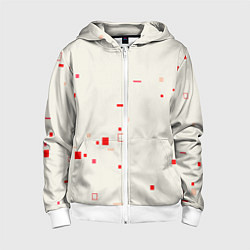Толстовка на молнии детская Color white red shapes, цвет: 3D-белый