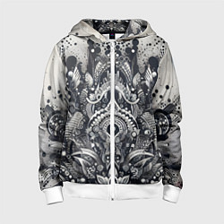 Толстовка на молнии детская Abstract pattern - graffiti, цвет: 3D-белый