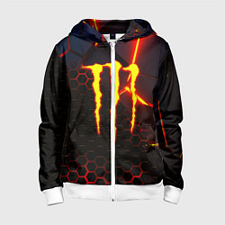 Детская толстовка на молнии Monster energy броня краски