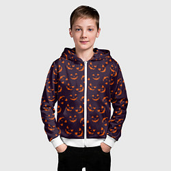 Толстовка на молнии детская Страшно веселый Halloween - паттерн, цвет: 3D-белый — фото 2