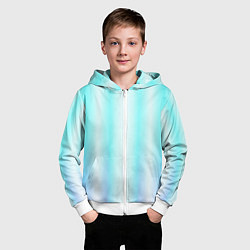 Толстовка на молнии детская Neon white blue lines, цвет: 3D-белый — фото 2