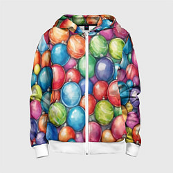 Детская толстовка на молнии Россыпь новогодних шаров