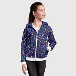 Толстовка на молнии детская Новогодние гирлянды, цвет: 3D-белый — фото 2