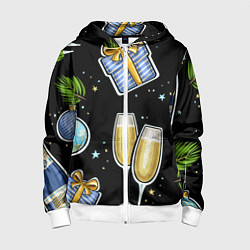 Детская толстовка на молнии Новогодний вайб