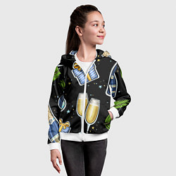 Толстовка на молнии детская Новогодний вайб, цвет: 3D-белый — фото 2