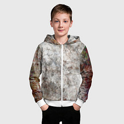 Толстовка на молнии детская Абстракция - gray limestone, цвет: 3D-белый — фото 2