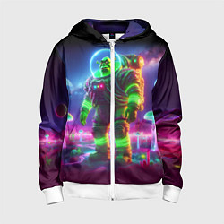 Детская толстовка на молнии Космонавт Шрук в неоновом скафандре на загадочной