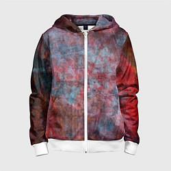 Детская толстовка на молнии Абстракция - red rust on blue