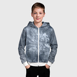 Толстовка на молнии детская Абстракция - gray-blue, цвет: 3D-белый — фото 2