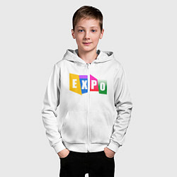 Толстовка на молнии детская Expo Выстовка, цвет: 3D-белый — фото 2