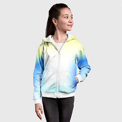 Толстовка на молнии детская Color yellow blue white, цвет: 3D-белый — фото 2