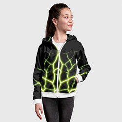 Толстовка на молнии детская Color green black, цвет: 3D-белый — фото 2