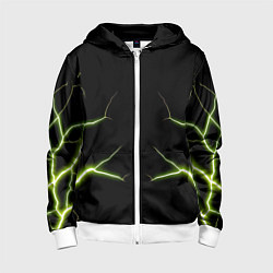 Толстовка на молнии детская Color green black, цвет: 3D-белый