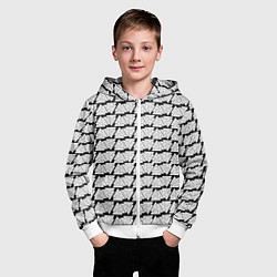 Толстовка на молнии детская Символы валькнут как защитная кольчуга, цвет: 3D-белый — фото 2