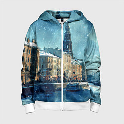 Детская толстовка на молнии Снегопад в Санкт-Петербурге
