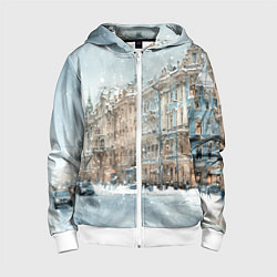 Детская толстовка на молнии Снежный день в Санкт-Петербурге