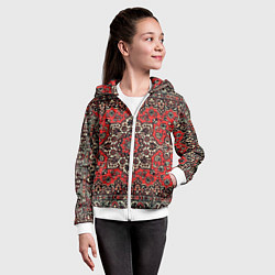 Толстовка на молнии детская Пыльный ковёр, цвет: 3D-белый — фото 2