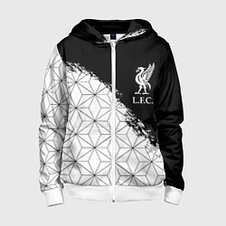 Толстовка на молнии детская Liverpool краски текстура геометрия, цвет: 3D-белый