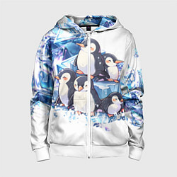 Детская толстовка на молнии Пингвины и лёд