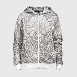 Толстовка на молнии детская Вензельные цветы, цвет: 3D-белый