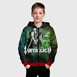 Толстовка на молнии детская Metallica: Robert Trujillo, цвет: 3D-красный — фото 2