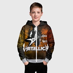 Толстовка на молнии детская Metallica: James Hetfield, цвет: 3D-меланж — фото 2