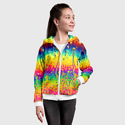 Толстовка на молнии детская Tie dye, цвет: 3D-белый — фото 2