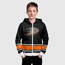 Толстовка на молнии детская Anaheim Ducks Selanne, цвет: 3D-белый — фото 2