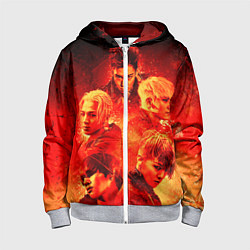 Толстовка на молнии детская Big Bang: Flame Boys, цвет: 3D-меланж