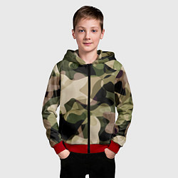 Толстовка на молнии детская Камуфляж, цвет: 3D-красный — фото 2