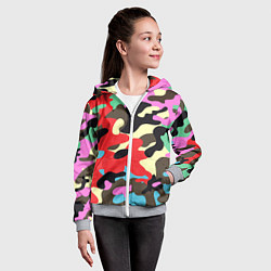 Толстовка на молнии детская Яркий камуфляж, цвет: 3D-меланж — фото 2